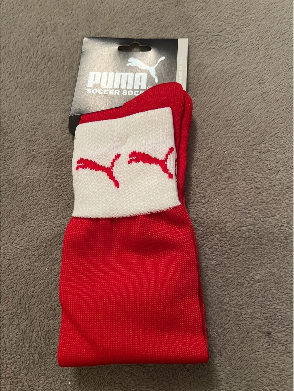 Puma Kat Adult Red Soccer Socks Made in Italy